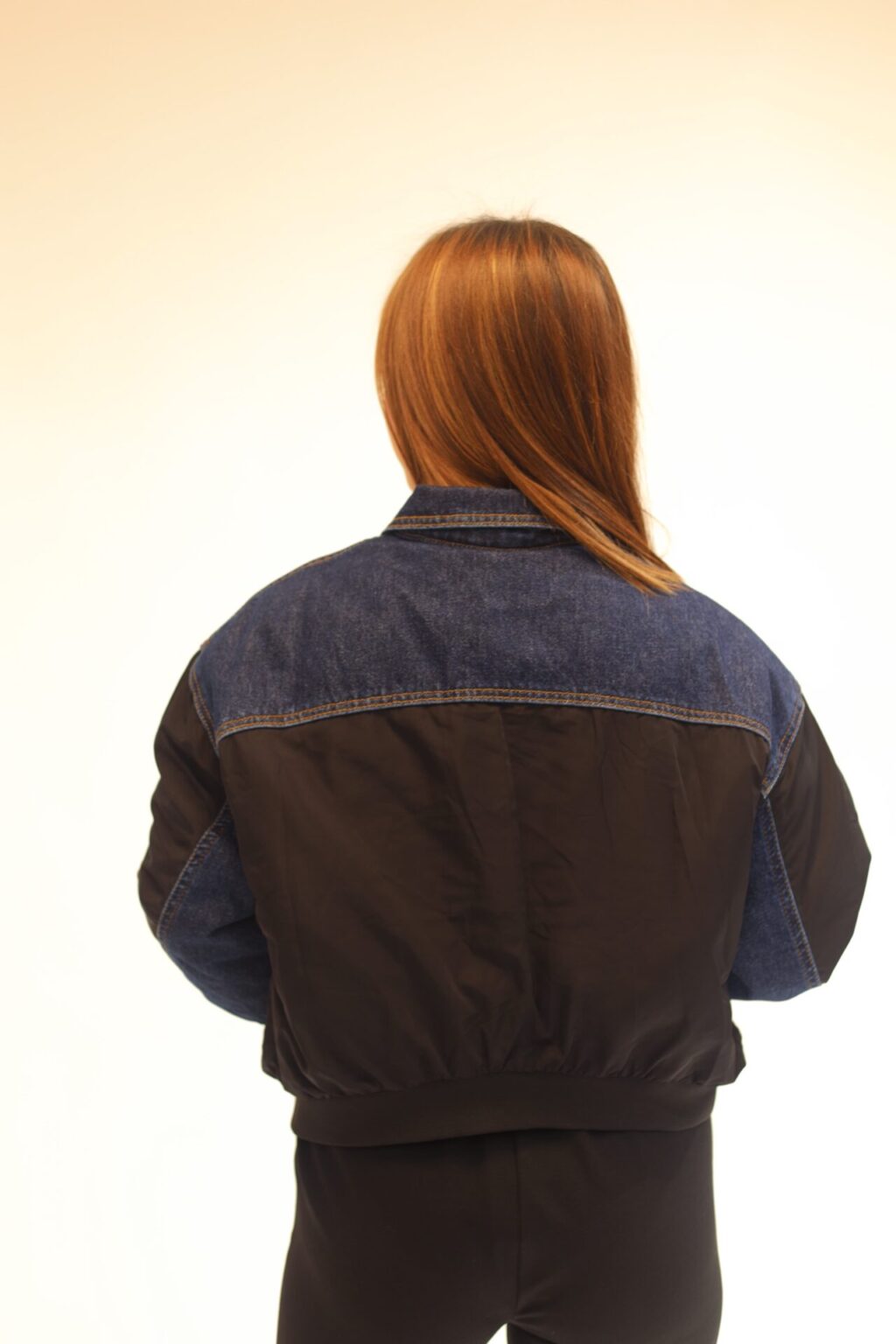 Short winter denim jacket