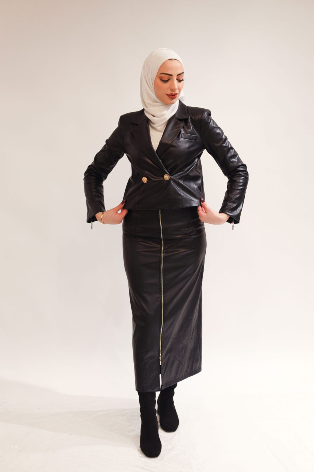 Leather two-piece set