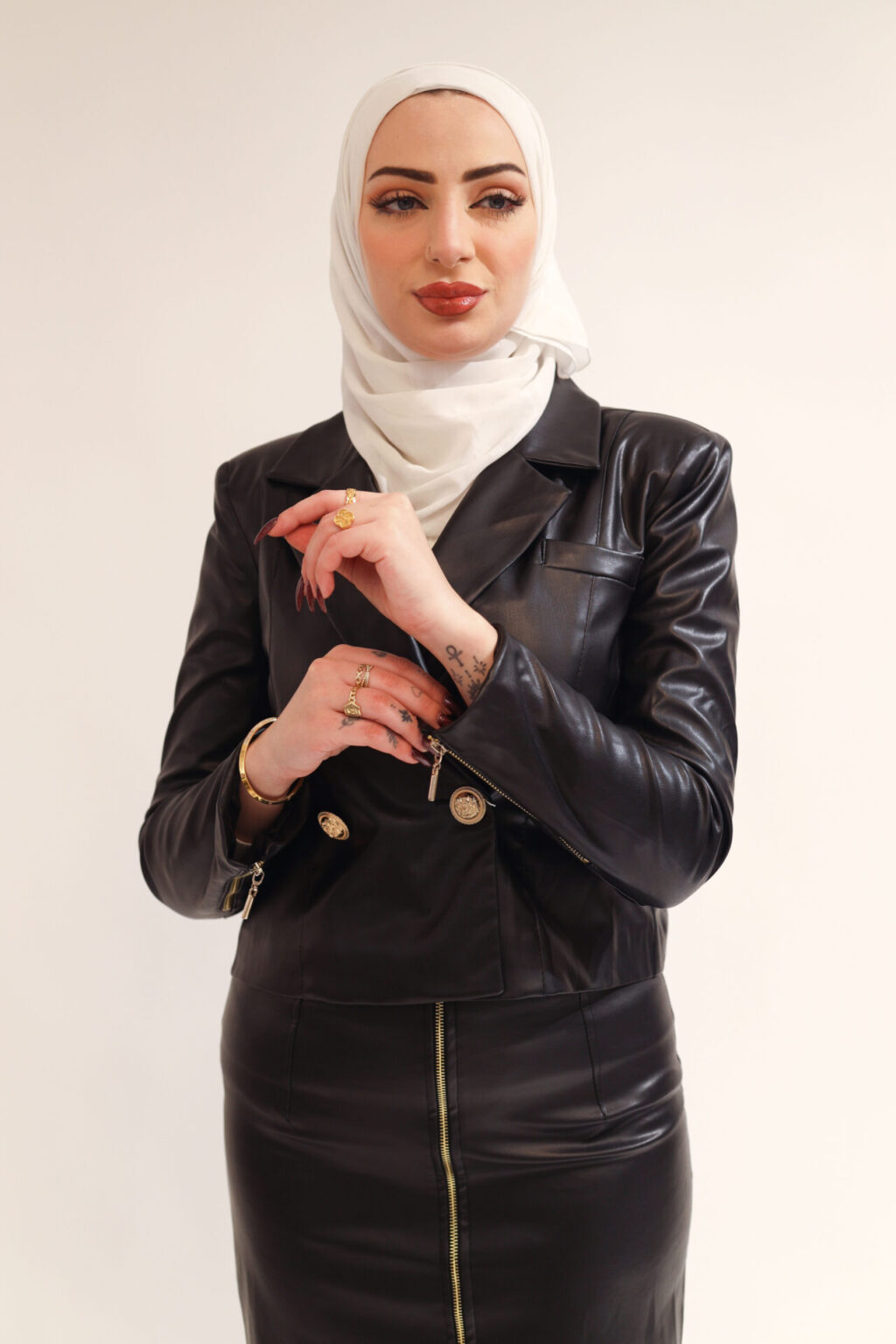 Leather two-piece set