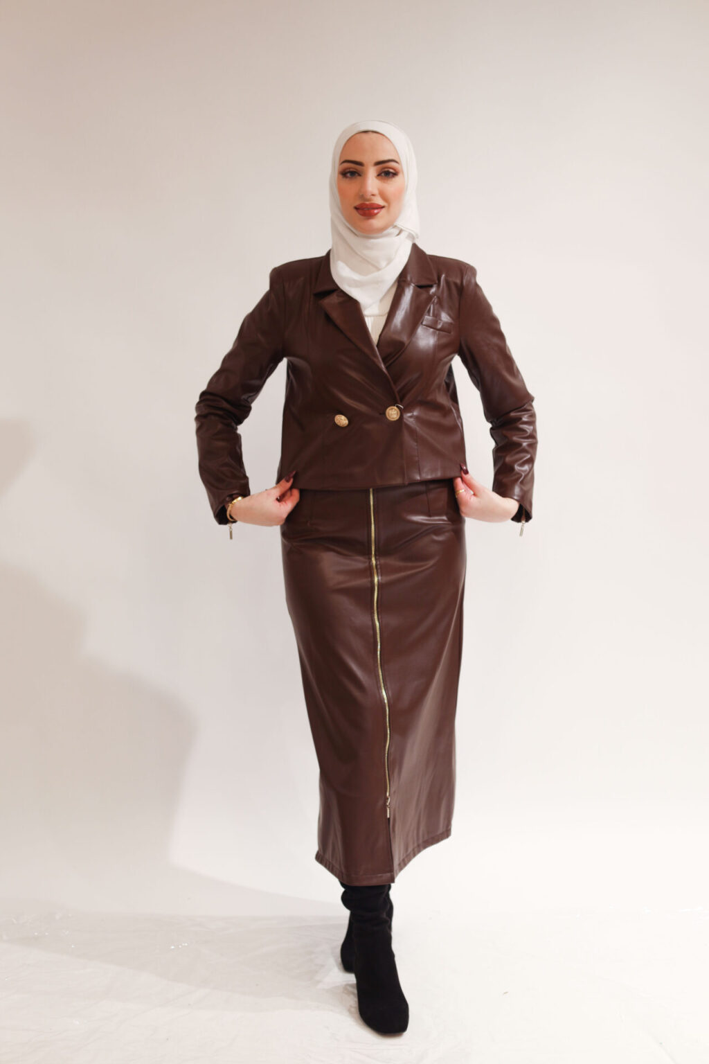 Leather two-piece set