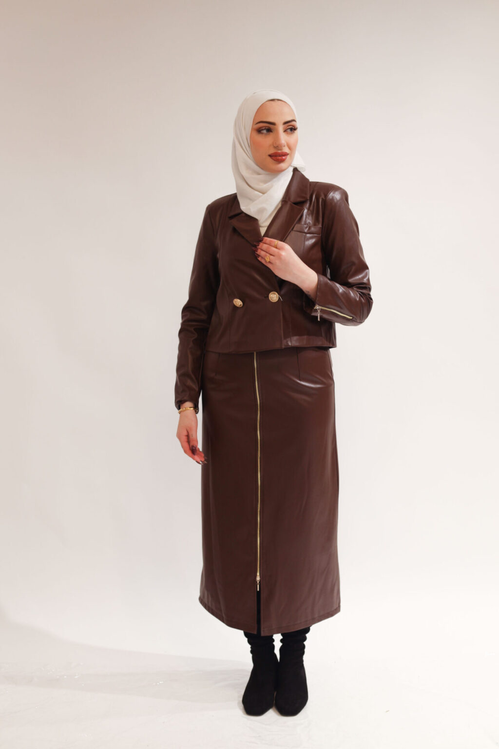 Leather two-piece set