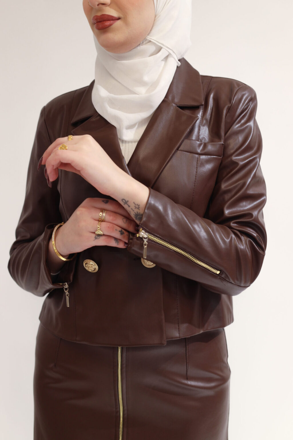 Leather two-piece set
